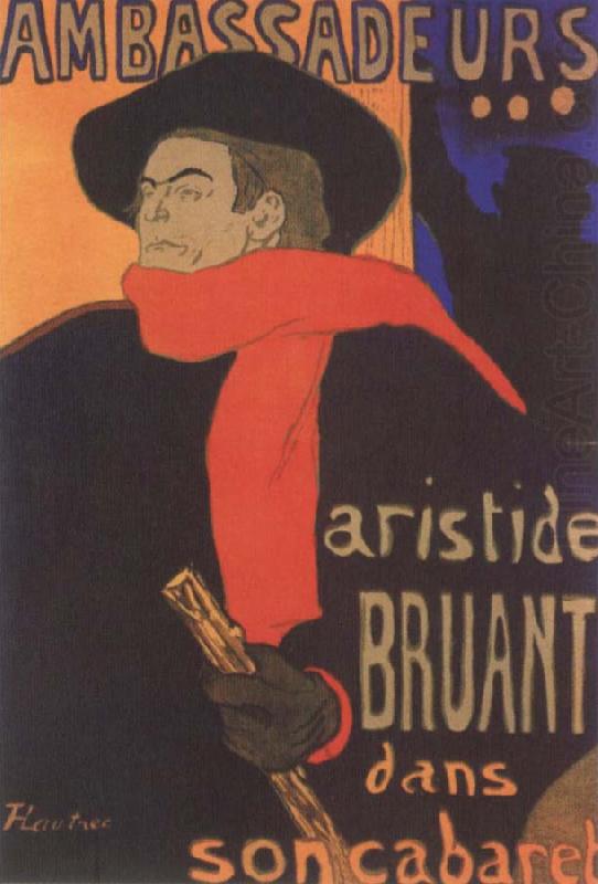 Aristide Bruant in his Cabaret, Henri de toulouse-lautrec